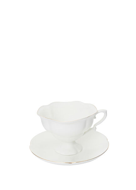 Ayaklı Golden Ribbon Porselen Çay Fincanı