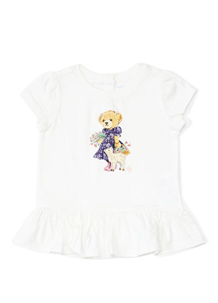 Beyaz Kız Bebek T-shirt