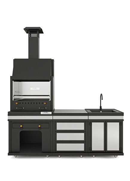 Simurg Cool Chef Black Chrome Barbecue
