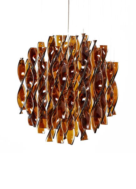 Aura Karamel Cam Sarkıt Avize