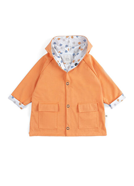 Coppe Orange Organic Cotton Hooded Unisex Kids Raincoat