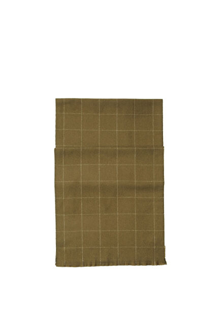 Khaki White Checkered Men's Scarf