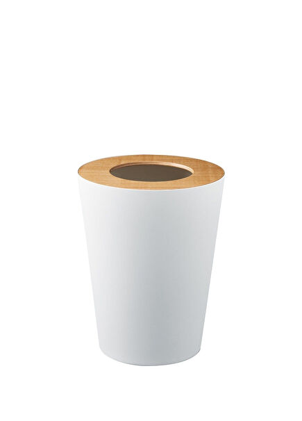 Rin Elips Beyaz Çelik Çöp Kovası 10 Lt