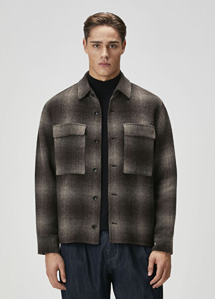 Austin Ekose Desenli Yün Dış Gömlek