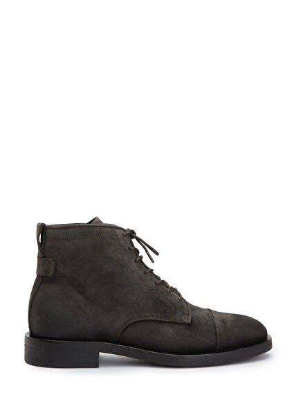 Dark Grey Men's Leather Boots