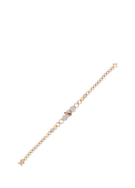 Queen Bee Kadın İnce Pırlanta Altın Bileklik