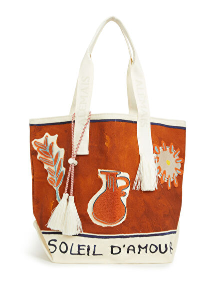 Soleil D'amour Patch Toprak Kadın Plaj Çantası