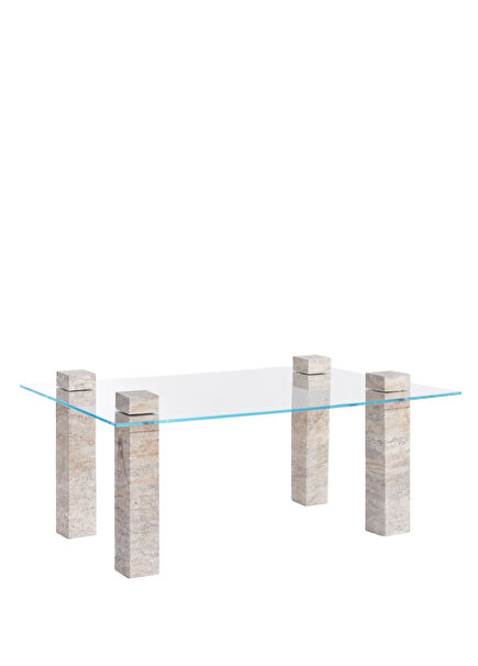 Ekho Gümüş Traverten Orta Sehpa