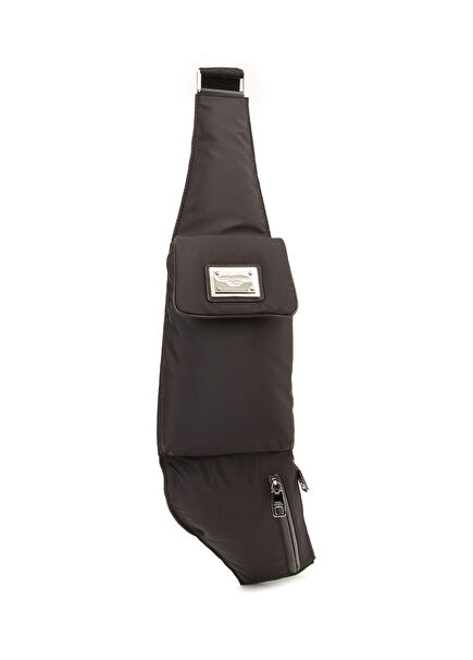 Black Logo Detailed Men's Bag