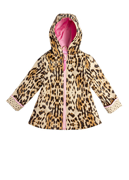 Leopar Desenli Yağmurluk 