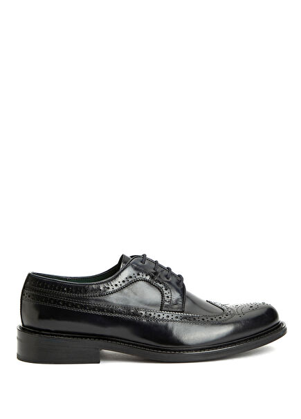 Navy Blue Men's Leather Shoes