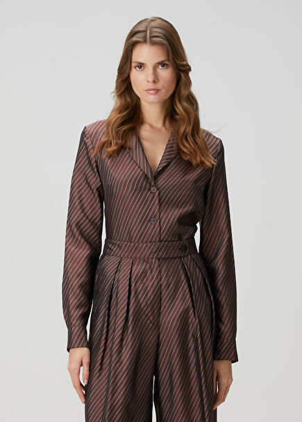 Colla Burgundy Striped Shirt