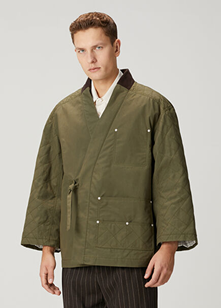 Weave Koyu Haki Kimono