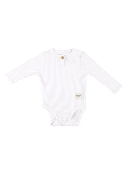 Ekru Fitilli Uzun Kollu Unisex Bebek Body