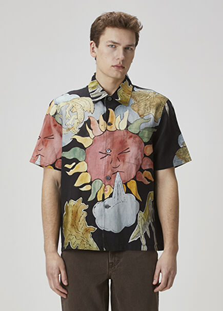 Multicolored Patterned Linen Shirt