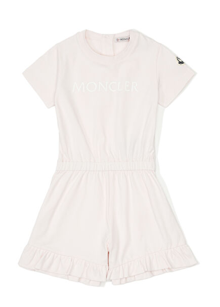 Light Pink Logo Detailed Girls' Jumpsuit
