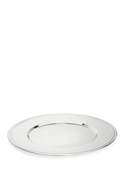 Chrome Metal Serving Plate 34 cm