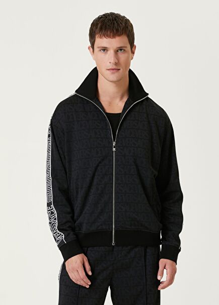 Siyah Logo Desenli Sweatshirt