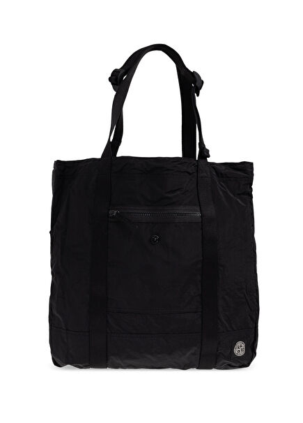 Black Logo Patch Men's Bag