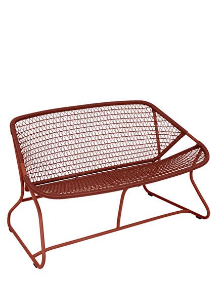 Bench Burgundy Metal Bench