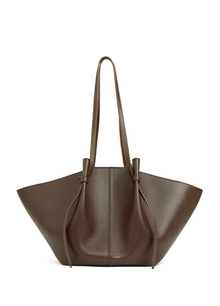 Mochi Large Coffee Women's Leather Shopping Bag