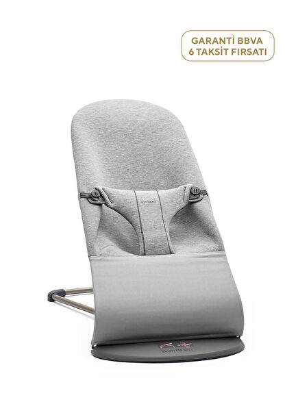 Bliss Light Grey Cotton Jersey Rocking 3 Stage Baby Bouncer