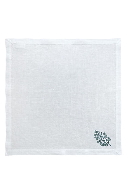 Herb White 2-Piece Linen Napkin Set