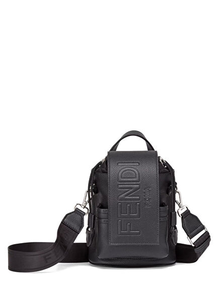 Black Men's Leather Crossbody Bag