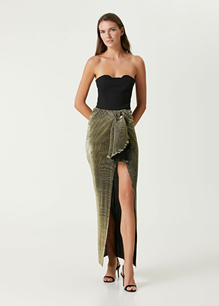 Sevilla Black Gold Maxi Evening Dress