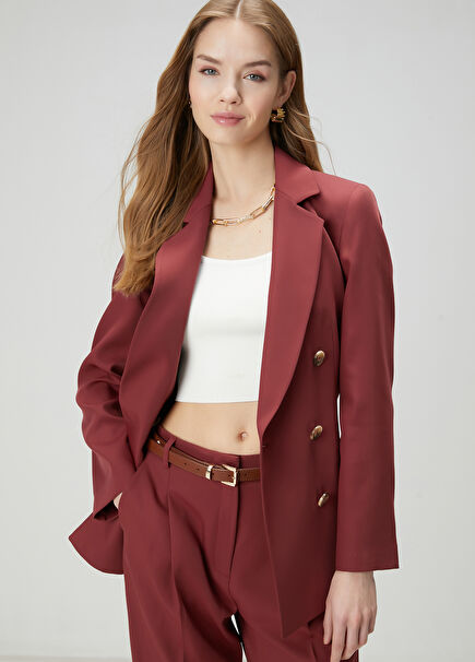 Bordo Kruvaze Blazer