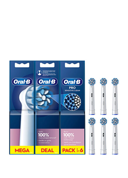EB60 Pro Sensitive Clean 6 Pcs White Toothbrush Replacement Head