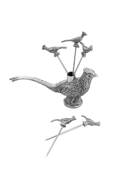 Bird Figured Pewter Cocktail Service