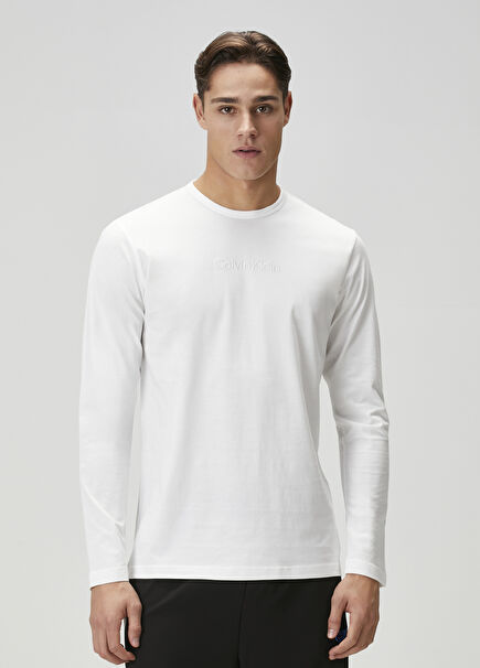 White Logo Embroidered Pajama Top