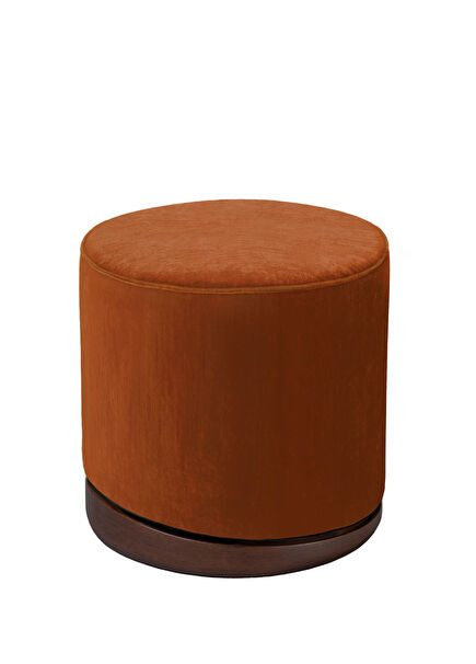Lisbon Orange Velvet Small Puff