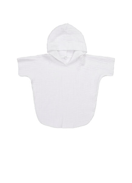 Cocoon 4 Layer Muslin White Baby Poncho