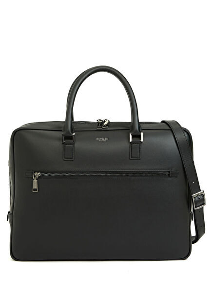 Business Black Men's Leather Laptop Bag