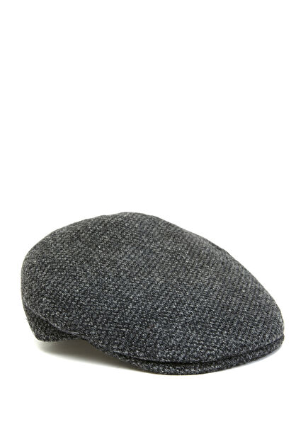 Gray Patterned Men's Wool Hat