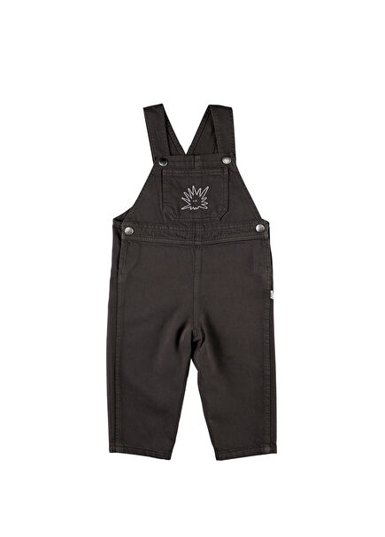 Yucca Antrasit Organik Pamuklu Unisex Bebek Salopet  