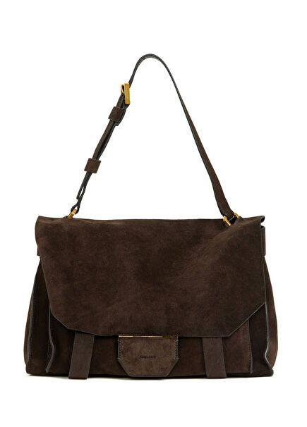 Ursa Kahverengi Kadın Süet Omuz Çantası