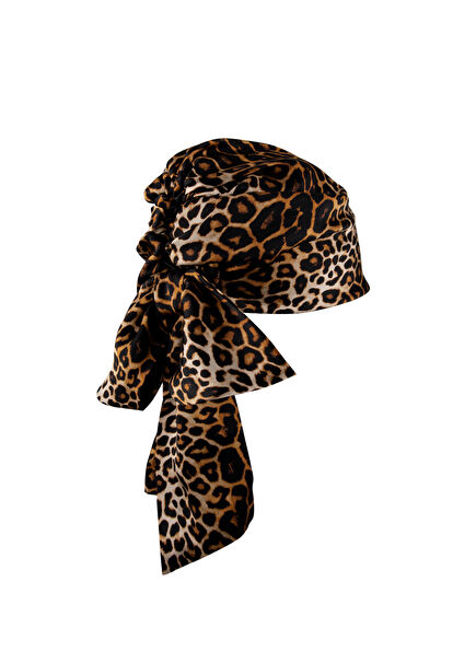 Safari Vibes Leopar Desenli İpek Kadın Bandana