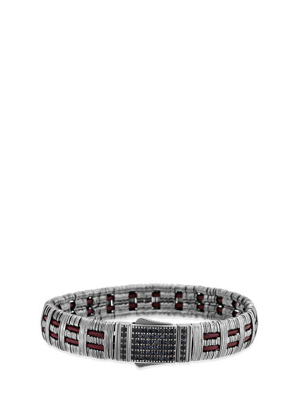 Corvin Black Grinding 925 Sterling Silver Men's Bracelet