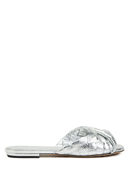 Blink Silver Womens Leather Slippers