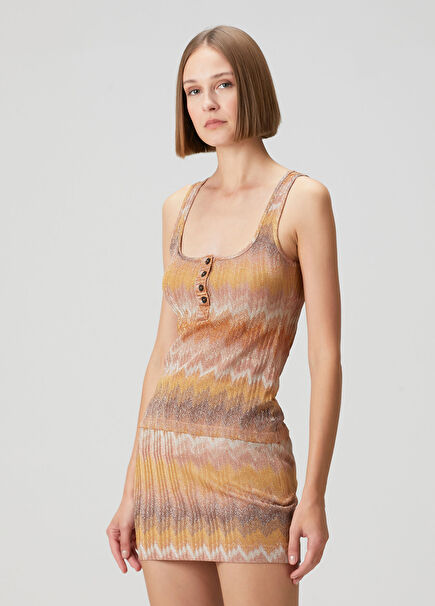Gold Zigzag Pattern Tank Top