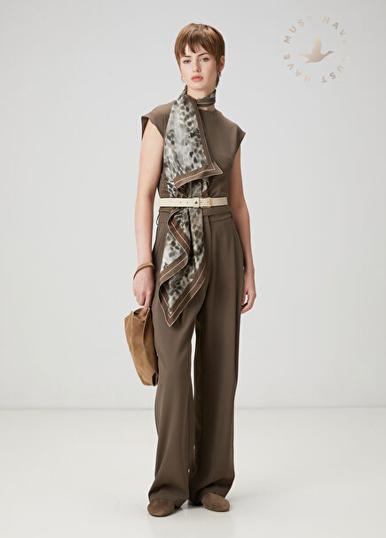 Brown Pleated Pants