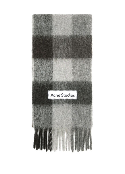 Black Grey Men's Wool Scarf