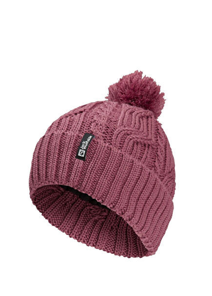 Pompom Beanie Pembe Kadın Bere