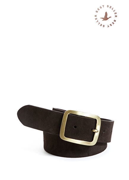 Kahverengi Kadın Süet Kemer