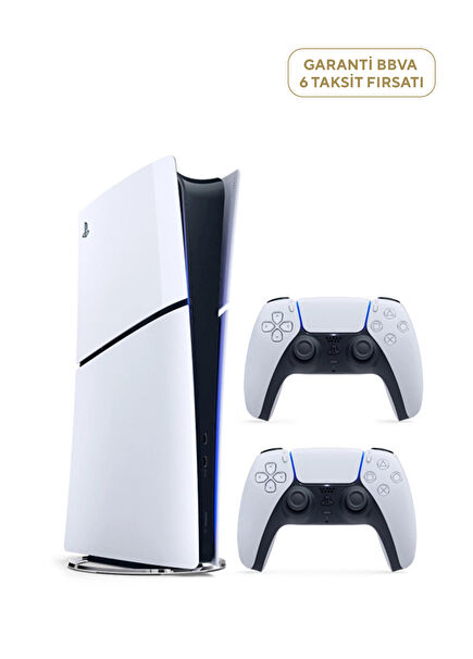 PlayStation 5 1 TB Slim Digital Edition Oyun Konsolu + 2. PS5 Kol Beyaz