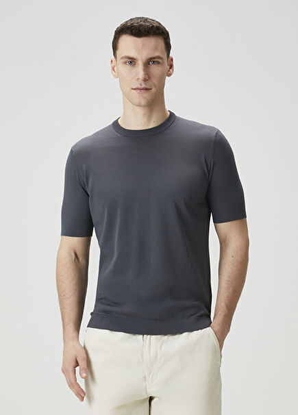 Gri Kısa Kollu Triko