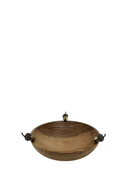 Meşe Palamudu Detaylı Ahşap Tabak